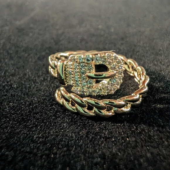 Adjustable Belt Buckle Design Gold Colored Ring - Picture 2 of 3